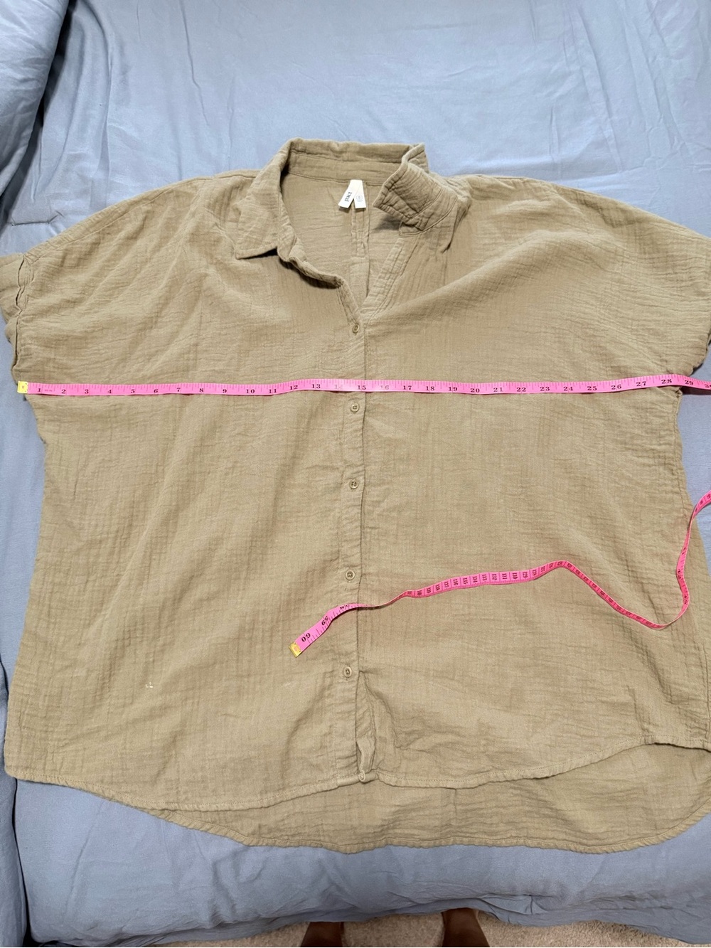 Pact Coastal Double Gauze Oversized Shirt Driftwood Brown Organic Cotton M/L - Picture 7 of 8